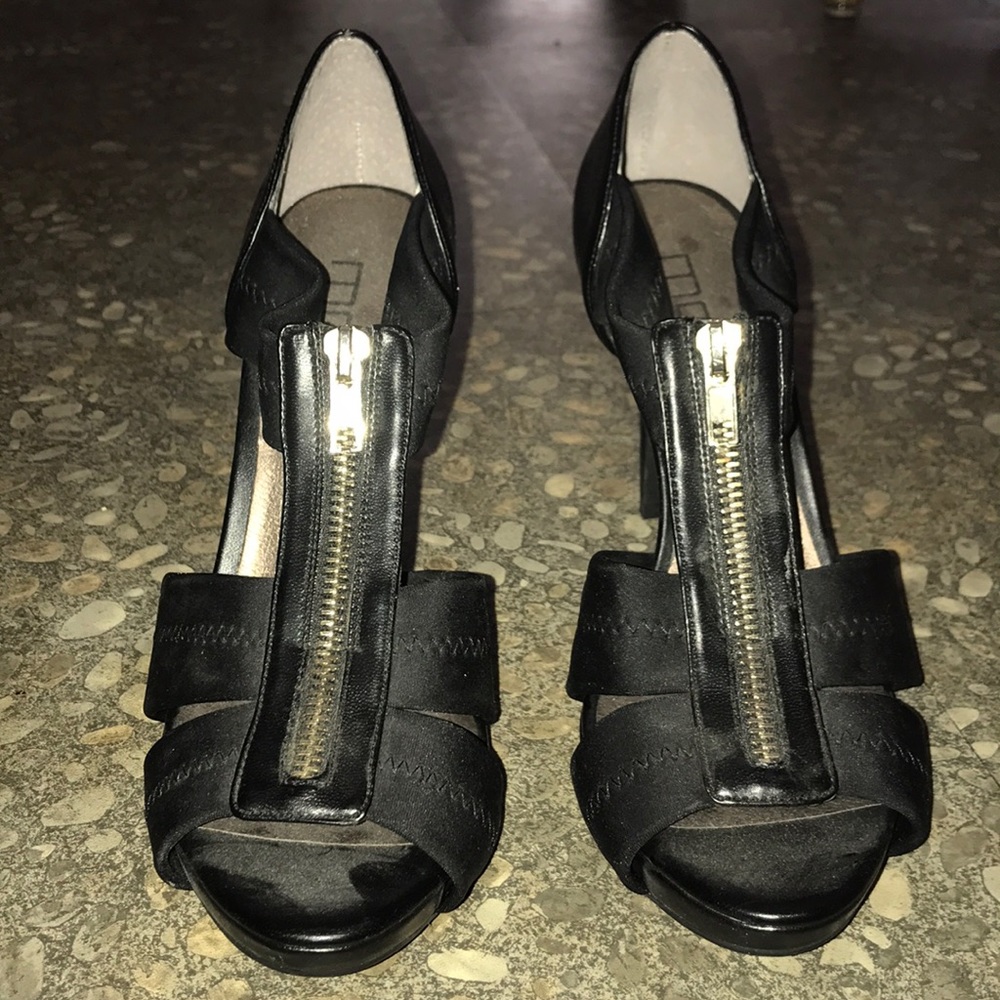 Black zipper heels